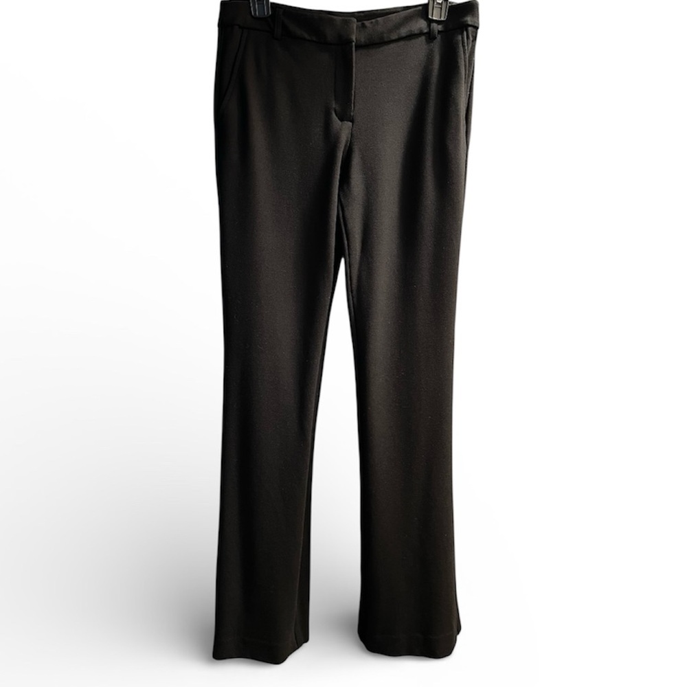 Anne Klein Straight Leg Black Ponte Knit Mid Rise Trousers - 4